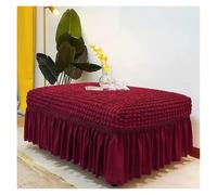 Housse De Pouf Élastique en Polyester Protection Décorative Anti-Dérapante pour Salon, Chambre, Hôtels(Red,M)