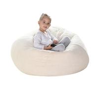 Housse de pouf en fausse fourrure douillette pour ranger des jouets en peluche (sans rembourrage) - Housse de pouf avec dossier haut pour chambre à coucher et salon - Blanc - 100 x 120 cm