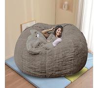 Housse de pouf en fausse fourrure lavable extra large pour fauteuil 7FT/6FT/5FT pour fauteuil Jumbo pour dortoir ou espace familial
