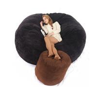 Housse de pouf en fausse fourrure pour adultes, housse de pouf géant (sans rembourrage), extra large, luxueuse, moelleuse, pour salon et chambre à coucher, E-132 x 76 cm