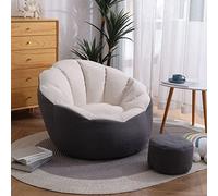 Housse de pouf en forme de pétale lavable en coton doux et lin - Grand rangement en peluche pour jouets - Sans remplissage