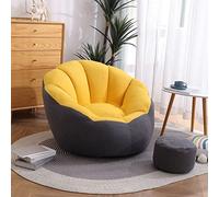 Housse de pouf en forme de pétale lavable en coton doux et lin - Grand rangement en peluche pour jouets - Sans remplissage