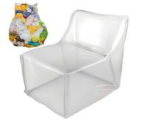 Housse de Pouf en Peluche - Housse de Pouf Transparente pour Le Rangement des Animaux en Peluche pour - Organiseur de Jouets Transparent pour Chambre d'enfant - Organisation des Peluches dans