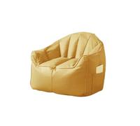 Housse de pouf en simili cuir jaune (sans rembourrage) pour salon, fauteuil, fauteuil, chaise adulte, housse de coussin élégante pour décoration d'intérieur