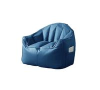 Housse de pouf en similicuir bleu foncé (sans rembourrage) pour salon, chaise, canapé - Coussin élégant et décoratif pour chambre d'adulte et salon