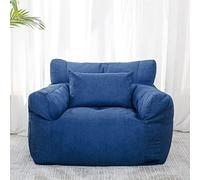 Housse de pouf en tissu ultra doux et confortable pour chambre à coucher et salon, lit paresseux pour chiens et chats, 77 x 74 cm, bleu foncé