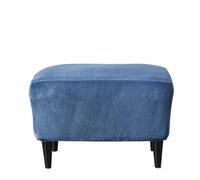 Housse de pouf en velours bleu marine, épaisse et extensible pour repose-pieds rectangulaires, protection amovible et lavable avec base élastique, housse de pouf anti-poussière