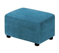 Housse de pouf en velours extensible - Housse de pouf pour salon - Protection élastique en bas pour poufs - Ajustement universel, facile à nettoyer