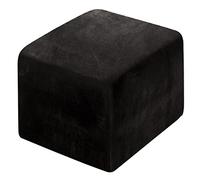 Housse de pouf en velours extensible - Petit/Moyen/Grand - Convient aux fauteuils et canapés à oreilles - Noir - Durable, élégante et facile à nettoyer pour pouf de rangement en cuir