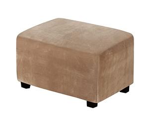 Housse de pouf en velours - Housse de pouf élastique extensible pour salon, couleur camel, protection en fourrure douce, facile à installer et à nettoyer, parfaite pour décoration d'intérieur