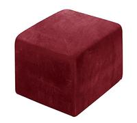 Housse de pouf en velours - Housse extensible pour chaises à oreilles et repose-pieds en cuir - Rouge bordeaux élégant et protecteur de meubles