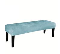 Housse de pouf en velours uni moderne for salle à manger, housse de siège rembourrée, housse de protection extensible for tabouret rectangulaire, for salon, cuisine et chambre à coucher.(Light Blue)