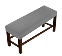 Housse de Pouf Extensible, Housse Douce en Tissu Jacquard à Petits Carreaux, Housse de Tabouret de Rangement rectangulaire, Housses de Meubles A L180-210cmW35-50cmH20cm