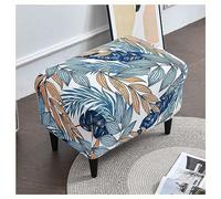 Housse de pouf extensible - Housse rectangulaire pour repose-pieds, housse de pouf antidérapante en velours avec élastique en bas pour un ajustement facile