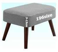 Housse de Pouf Extensible Rectangulaire Couverture Ottomane Souple Élastique pour Repose-Pieds Salon Housses Tabourets Bar Tabouret Protection Rond Carré Jacquard Lavable Sur Mesure(Gris clair,30x35 c
