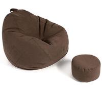 Housse de pouf extra douce pour ranger des peluches (sans rembourrage) - En mousse à mémoire de forme - Pour adultes et adolescents - Marron - 89 x 109 cm