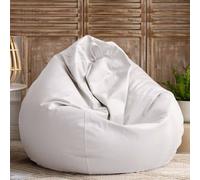 Housse de pouf géant de 1 m en cuir écologique non rempli pour salon, chambre à coucher, jardin, jeux et soirées cinéma, élégante et confortable pour la relaxation (couleur )