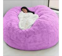 Housse de pouf géant en peluche 2.1 (non remplie) | Fauteuil pouf rembourré à faire soi-même pour adultes et adolescents, canapé confortable pour dortoir, salon, sol (violet)