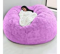 Housse de Pouf Géant, Fourrure Douce Bean Bag Sofa (sans Remplissage) Pouf Geant XXL Housse de Pouf de Chaise Ronde Surdimensionnée Soft Fluffy Lazy Sofa Pv Fur Furbag Chair Cover