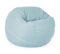 Housse de pouf géant (housse uniquement, sans rembourrage) - Housse de pouf rond lavable en tissu velours de coton doux pour adultes et adolescents - Bleu clair - 120 cm