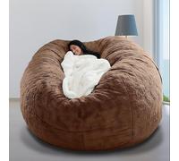 Housse de pouf géante en peluche 2.1 (non rembourrée) - Lit pouf à remplir soi-même pour adultes et adolescents, canapé doux pour dortoir, salon, sol (café)