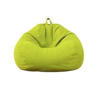 Housse de pouf, housse de pouf, grande housse de canapé paresseux, chaises sans remplissage, tissu en lin, siège de chaise longue, pouf, canapé, tatami, housse de canapé de salon(Green,80 x 90 CM)