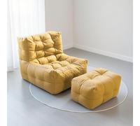 Housse de pouf imperméable en similicuir pour adultes, chaise de salon portable, siège simple pour salon, chambre à coucher, dortoir, plusieurs couleurs disponibles (jaune non rempli)