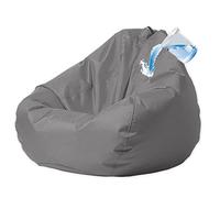 Housse de pouf imperméable pour une utilisation en extérieur, pas de rembourrage nécessaire, idéale pour jardin, plage, piscine, pouf flottant, tissu Oxford pour enfants et adultes, gris, L : housse