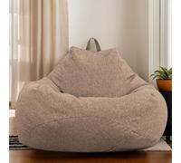 Housse de pouf lavable en velours épais amovible avec fermeture éclair pour adulte, salon, bureau, chambre à coucher, marron, 105 x 115 cm, décoration d'intérieur élégante