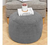 Housse de pouf non rembourrée faite à la main - Solution de rangement - 50,8 cm de diamètre x 30,5 cm de hauteur - Pour salon, mariage - Gris foncé