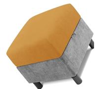 Housse de Pouf Ottomane carré 50x50 40x40 45x45 65x65 70x70 Extensible Doux XXL Housses de Repose-Pieds avec Fond élastique pour Salon, Chambre à Coucher(Or,50 x 50 cm)