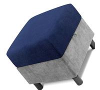 Housse de Pouf Ottomane carré 50x50 40x40 45x45 65x65 70x70 Extensible Doux XXL Housses de Repose-Pieds avec Fond élastique pour Salon, Chambre à Coucher(Bleu Marine,55 x 55 cm)
