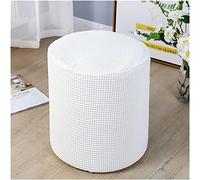 Housse de Pouf Ottomane Carrée/Rond 40x40/45x45 Extensible, Housses de Repose-Pieds en Jacquard Doux pour protéger Le Repose-Pieds, Housse de Pouf avec Fond élastique ( Color : W , Size : 40X35CM )