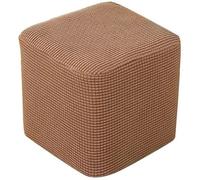 Housse de Pouf Ottomane Carrée/Rond 40x40/45x45 Extensible, Housses de Repose-Pieds en Jacquard Doux pour protéger Le Repose-Pieds, Housse de Pouf avec Fond élastique ( Color : H , Size : 40x40cm )