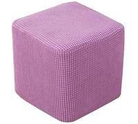 Housse de Pouf Ottomane Carrée/Rond 40x40/45x45 Extensible, Housses de Repose-Pieds en Jacquard Doux pour protéger Le Repose-Pieds, Housse de Pouf avec Fond élastique ( Color : I , Size : 40x40cm )