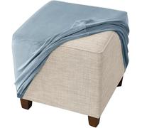 Housse De Pouf Ottomane Extensible Carrée/Rond 40x40/45x45cm, Housses De Repose-Pieds En Jacquard Doux Pour Protéger Le Repose-Pieds, Housse De Pouf Avec Fond Élastique ( Color : 8 @ , Size : 38x38 cm