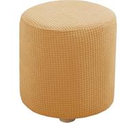 Housse de Pouf Ottomane Rond Extensible - Velours/Jacquard Doux Housses de Tabouret, 40x40/40x35/35x35/45x45/60x60/90x90cm, Housse de Protection pour Repose-Pieds avec Fond Élastique(Color 2,D40xH40cm
