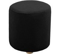 Housse de Pouf Ottomane Rond Extensible - Velours/Jacquard Doux Housses de Tabouret, 40x40/40x35/35x35/45x45/60x60/90x90cm, Housse de Protection pour Repose-Pieds avec Fond Élastique(Color 8,D40xH35cm