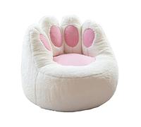 Housse de pouf poire en fausse fourrure de lapin douce - Organisateur de rangement pour adultes et adolescents - Motif pattes de chat - 60 x 53 cm