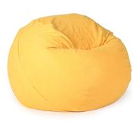 Housse de pouf poire lavable pour siège simple - Protection pour animaux en peluche - Housse de rangement inclinable pour jeux vidéo (jaune 105 x 65 cm) - Sans rembourrage inclus