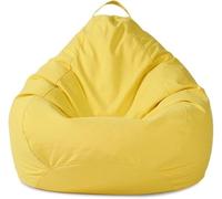Housse De Pouf Poire sans Rembourrage, Pochette Rangement Géante en Coton Lin Lavable pour Salon, Chambre, Jardin - pour Adulte, Ado Et Enfant(Yellow,90x110cm)
