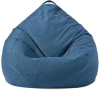 Housse De Pouf Poire sans Rembourrage, Pochette Rangement Géante en Coton Lin Lavable pour Salon, Chambre, Jardin - pour Adulte, Ado Et Enfant(Navy Blue,80x90cm)