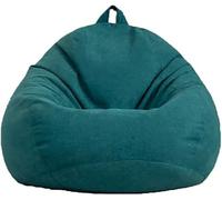 Housse De Pouf Poire sans Rembourrage, Pochette Rangement Géante en Coton Lin Lavable pour Salon, Chambre, Jardin - pour Adulte, Ado Et Enfant(Dark Green,45x30cm)