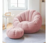 Housse de pouf poire ultra douce en tissu Teddy pour se détendre confortablement, canapé confortable pour chambre à coucher et salon, siège paresseux idéal (housse uniquement, coussin non inclus)