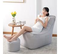 Housse de pouf poire ultra doux (sans remplissage) pour adultes et enfants pour organiser les jouets en peluche ou mousse à mémoire de forme, gris clair, 68 x 45 x 55 cm