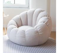Housse de pouf pour adolescents, housse en tissu Teddy ultra doux pour fauteuil (sans rembourrage), housse de pouf souple de qualité supérieure à remplir, protection de meubles anti-fuite, lit pour