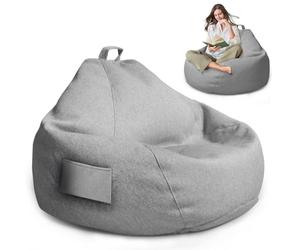 Housse de Pouf pour Adulte,Housse Pouf Poire Non Remplies(Gris clair) | 100 x 120 CM Bean Bag ouf de Rangement pour Salon/Salle de Jeux pour l'extérieur et l'Intérieur