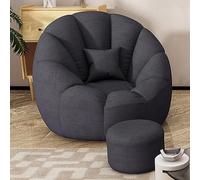 Housse de pouf pour le rangement des animaux en peluche ou rembourrage en mousse - Tissu doux et confortable - En coton - Couleur noire