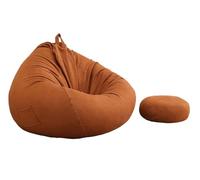 Housse de pouf pour ranger des peluches (sans rembourrage) en daim synthétique lavable pour adultes et adolescents Marron moka 80 x 90 cm