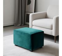 Housse de pouf rectangulaire en velours, antidérapante, élastique, accessoire de meubles élégant et protection pour rangement pliable